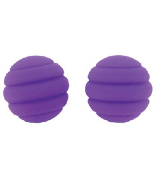 Два шарика металлических с силикон. покрытием диаметр 28 мм, фиолет, неон