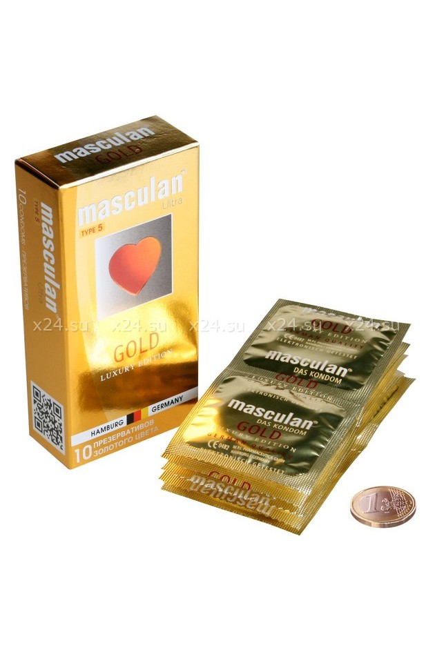 Презервативы золотого цвета Masculan Luxury Gold Edition, 10 шт