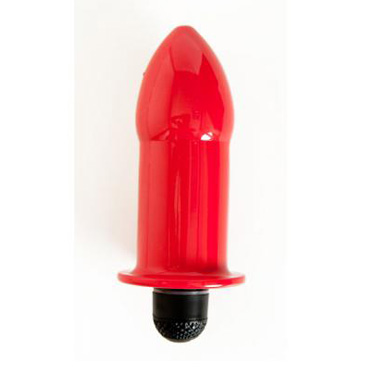 Вибровтулка гладкая с выпуклой головкой ToyFa Black&Red красная, 12,5 см
