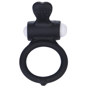 Эрекционное кольцо с вибрацией LoveToy Power Heart Cockring, черное