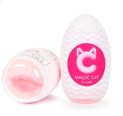 Magic Cat Flame S-Hande Мастурбатор - яйцо со входом в виде губ, 13 см