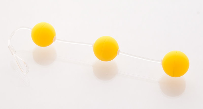 Анальные шарики 19,5см желтые