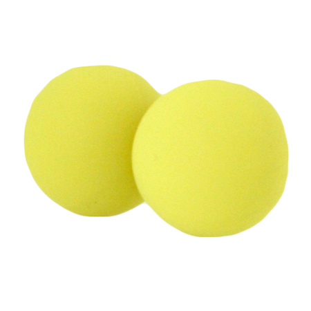 Два вагинальных металлических шарика с силиконовым покрытием, 20 мм, цвет желтый