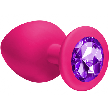 Анальная пробка с пурпурным кристаллом Lola Toys Emotions Cutie Large Pink, розовая
