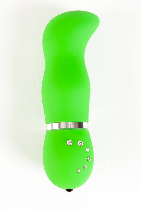 Вибратор водонепроницаемый с украшением, 14 см зеленый