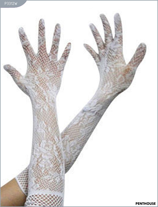 Перчатки длинные белые