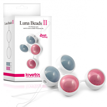 Вагинальные шарики со смещенным центром тяжести LoveToy Luna Beads II, голубые