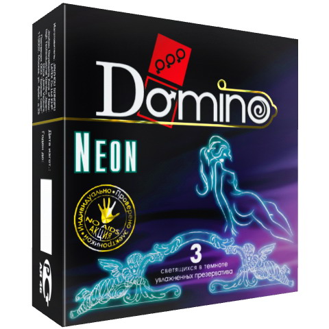 Презервативы светящиеся DOMINO Neon №3