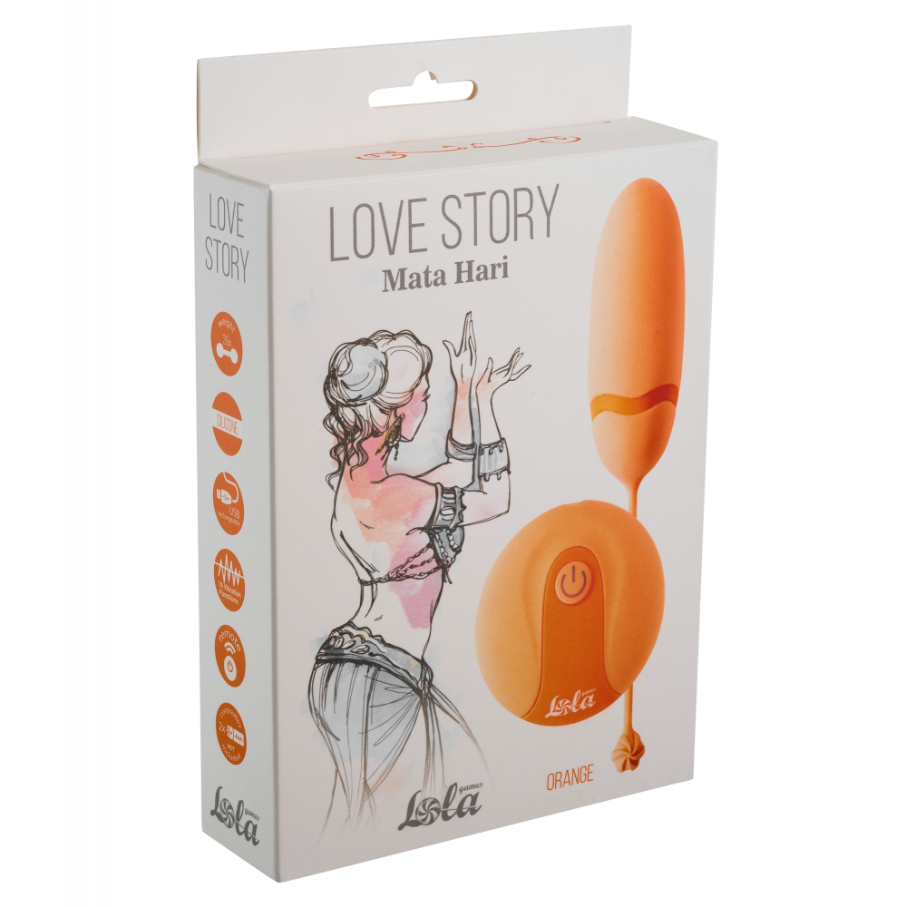 Love Story Mata Hari Orange Виброяйцо на пульте управления, оранжевое