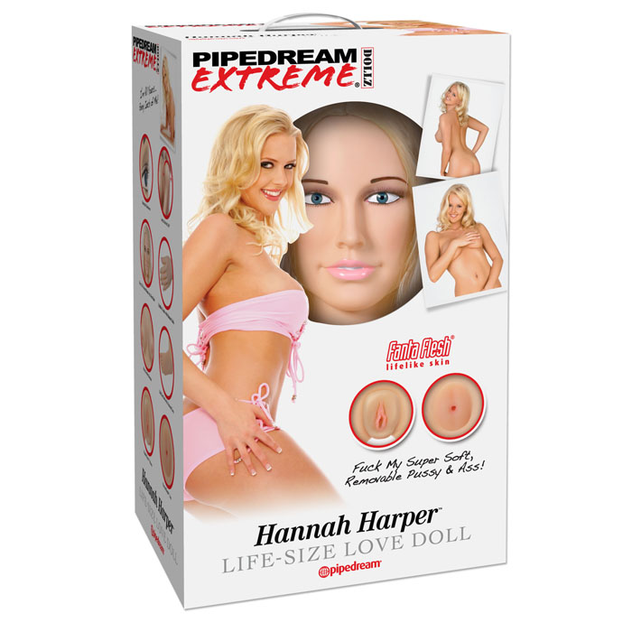 Кукла надувная Hannah Harper, реалистичная вагина и анус, реалистичные соски, волосы, ручки, ножки